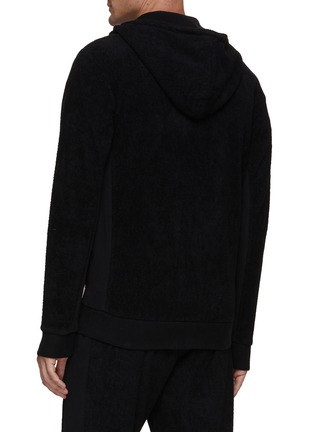 Back View - Click To Enlarge - ORLEBAR BROWN - Mathers Mix Texture Zip Up Hoodie