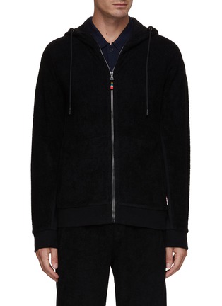 Main View - Click To Enlarge - ORLEBAR BROWN - Mathers Mix Texture Zip Up Hoodie