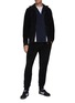 Figure View - Click To Enlarge - ORLEBAR BROWN - Mathers Mix Texture Zip Up Hoodie
