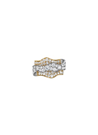 Main View - Click To Enlarge - YICI ZHAO ART & JEWELS - Blue Danube Diamond 18K White And Yellow Gold Ring — Size HK13