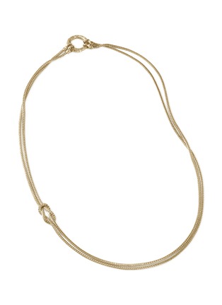 Back View - Click To Enlarge - JOHN HARDY - ‘Classic Chain’ 14K Gold Knotted Double Chain Manah Necklace — Size 18-24
