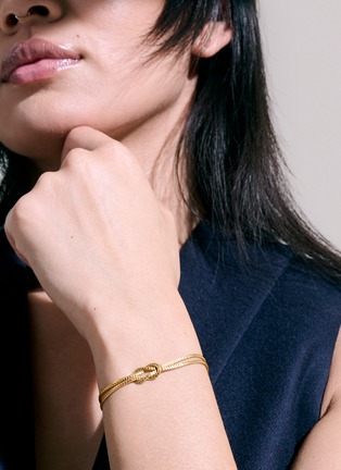 Detail View - Click To Enlarge - JOHN HARDY - ‘Classic Chain’ 14K Gold Knotted Double Chain Manah Bracelet — Size UM