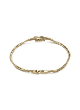 Back View - Click To Enlarge - JOHN HARDY - ‘Classic Chain’ 14K Gold Knotted Double Chain Manah Bracelet — Size UM