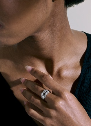 Detail View - Click To Enlarge - JOHN HARDY - ‘Classic Chain’ Silver Knotted Double Chain Manah Ring — Size 8