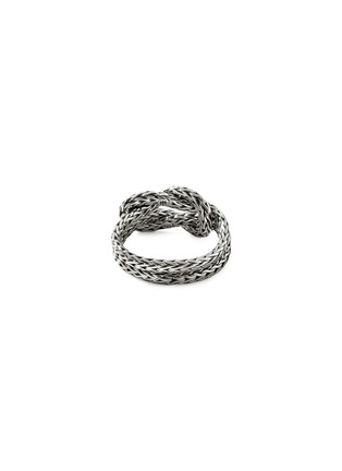 Back View - Click To Enlarge - JOHN HARDY - ‘Classic Chain’ Silver Knotted Double Chain Manah Ring — Size 8