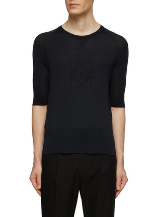Main View - Click To Enlarge - LOEWE - Anagram Embroidered Knit Top