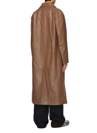 Back View - Click To Enlarge - LOEWE - Oversize Leather Pleated Coat