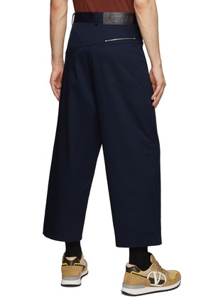 Back View - Click To Enlarge - LOEWE - Puzzle Cotton Wide Leg Cropped Pants