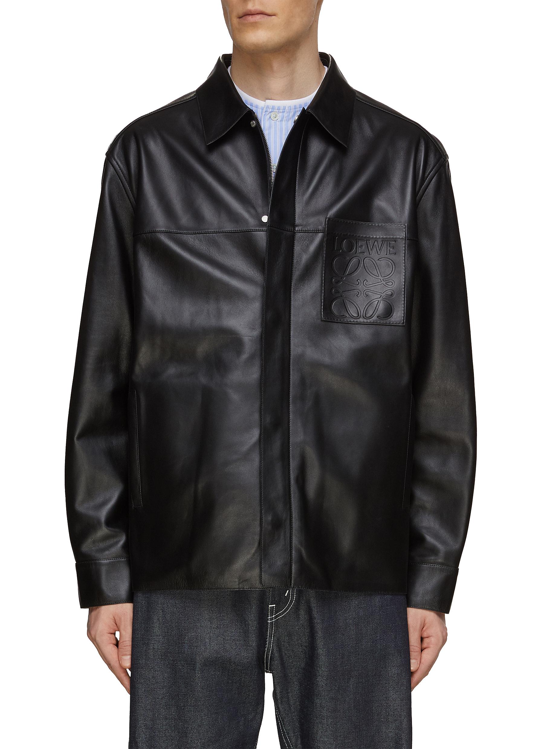 LOEWE Debossed Anagram Leather Overshirt Men Lane Crawford Shop Designer Brands Online
