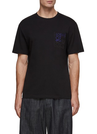 Main View - Click To Enlarge - LOEWE - Embroidered Anagram Pocket T-Shirt