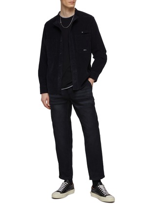 Figure View - Click To Enlarge - DENHAM - Corduroy Banded Collar Overshirt