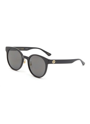 Main View - Click To Enlarge - GUCCI - Logo Acetate Round Sunglasses