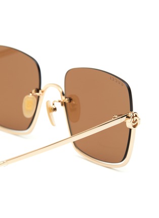 Detail View - Click To Enlarge - GUCCI - Metal Half Frame Sunglasses