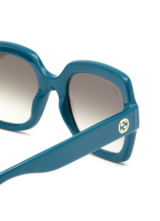 Detail View - Click To Enlarge - GUCCI - Logo Acetate Square Sunglasses