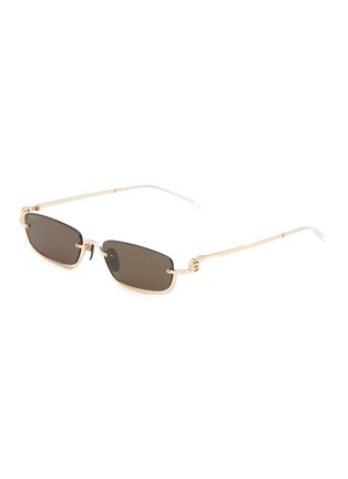 Main View - Click To Enlarge - GUCCI - Metal Half Frame Sunglasses