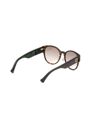 Figure View - Click To Enlarge - GUCCI - Tricoloured Temple Tortoiseshell Effect Acetate Round Sunglasses