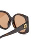 Detail View - Click To Enlarge - GUCCI - Logo Tortoiseshell Effect Acetate Square Sunglasses