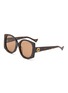 Main View - Click To Enlarge - GUCCI - Logo Tortoiseshell Effect Acetate Square Sunglasses