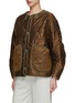 Detail View - Click To Enlarge - MARFA STANCE - Reversible Cropped Patchwork Quilt Coat