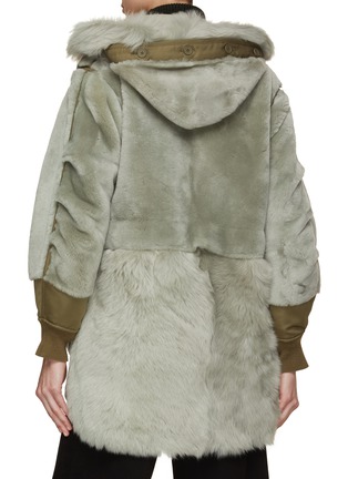 Back View - Click To Enlarge - MARFA STANCE - Hooded Reversible Shearling Coat