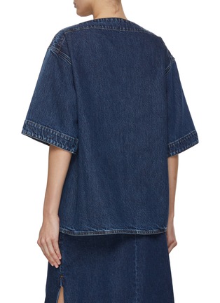 Back View - Click To Enlarge - TOTEME - Denim Dart Neck Top