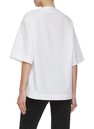 Back View - Click To Enlarge - TOTEME - Cotton Dart Neck Top