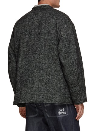 Back View - Click To Enlarge - NANAMICA - Reversible Herringbone Tweed Band Collar Jacket