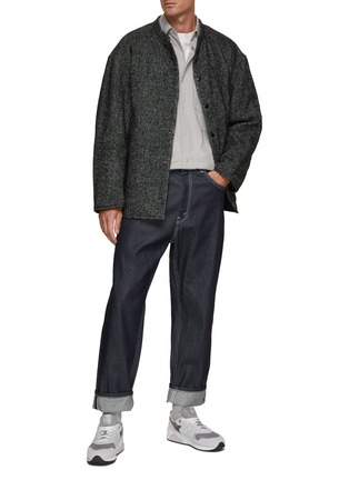 Figure View - Click To Enlarge - NANAMICA - Reversible Herringbone Tweed Band Collar Jacket