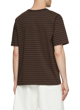 Back View - Click To Enlarge - NANAMICA - Coolmax Striped Short Sleeve T-Shirt