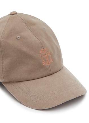 Detail View - Click To Enlarge - BRUNELLO CUCINELLI - Logo Embroidered Cotton Baseball Cap
