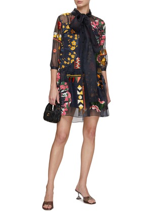 Figure View - Click To Enlarge - STUDIO 133 BIYAN - Patchwork Embroidery Silk Mini Dress