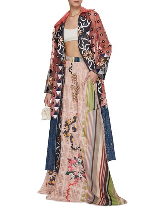 Figure View - Click To Enlarge - STUDIO 133 BIYAN - Patchwork Lace Panel Maxi Skirt