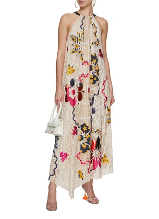 Figure View - Click To Enlarge - STUDIO 133 BIYAN - Patchwork Lace Panel Maxi Dress