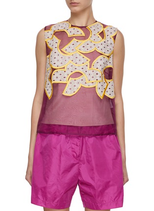 Main View - Click To Enlarge - STUDIO 133 BIYAN - Patchwork Appliqué Sleeveless Blouse