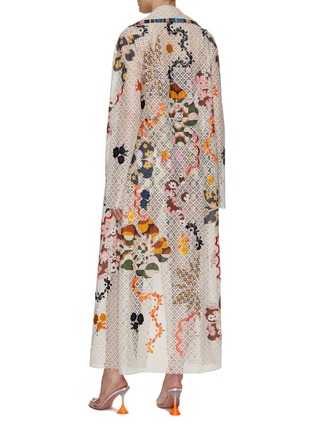 Back View - Click To Enlarge - STUDIO 133 BIYAN - Mozaic Embroidered Lace Cotton Coat