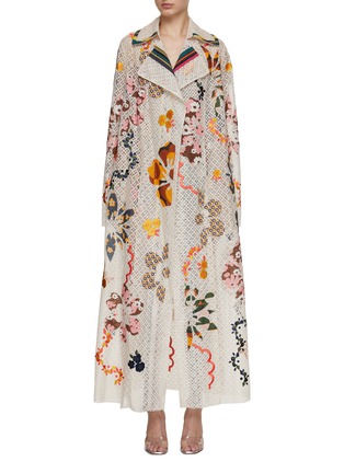 Main View - Click To Enlarge - STUDIO 133 BIYAN - Mozaic Embroidered Lace Cotton Coat