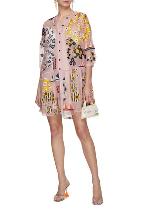 Figure View - Click To Enlarge - STUDIO 133 BIYAN - Embroidered Silk Organza Mini Dress