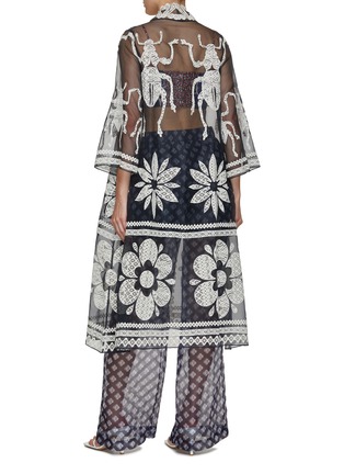 Back View - Click To Enlarge - STUDIO 133 BIYAN - Lace Embroidered Appliqué Silk Organza Coat