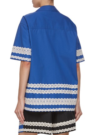 Back View - Click To Enlarge - STUDIO 133 BIYAN - Lace Strips Cotton Shirt