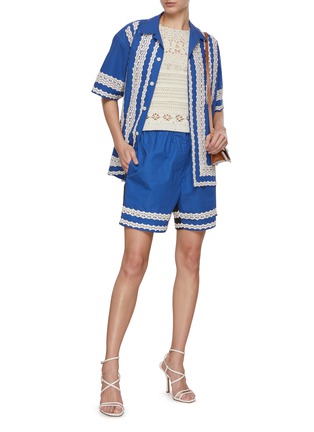 Figure View - Click To Enlarge - STUDIO 133 BIYAN - Lace Strips Cotton Shirt