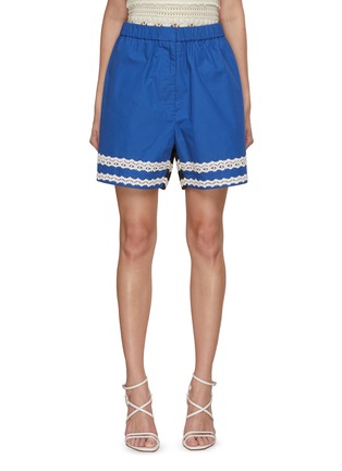 Main View - Click To Enlarge - STUDIO 133 BIYAN - Lace Strips Colourblock Shorts