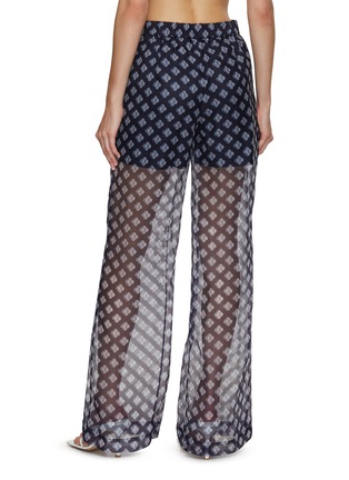 Back View - Click To Enlarge - STUDIO 133 BIYAN - Organza Silk Print Wide Leg Silk Pants