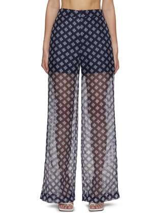 Main View - Click To Enlarge - STUDIO 133 BIYAN - Organza Silk Print Wide Leg Silk Pants