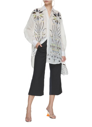 Figure View - Click To Enlarge - STUDIO 133 BIYAN - Two Tone Ankle Length Pants