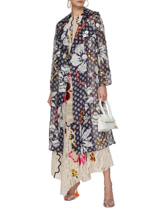 Figure View - Click To Enlarge - STUDIO 133 BIYAN - Floral Print Lace Panel Coat