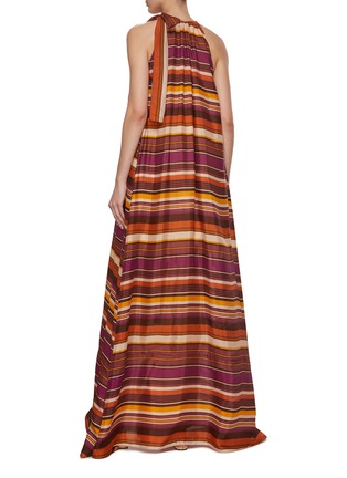 Back View - Click To Enlarge - STUDIO 133 BIYAN - Striped Silk Maxi Dress