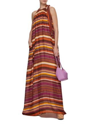 Figure View - Click To Enlarge - STUDIO 133 BIYAN - Striped Silk Maxi Dress