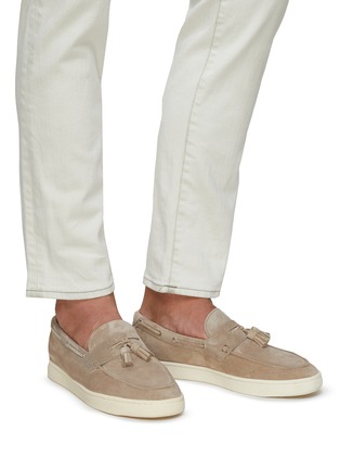Figure View - Click To Enlarge - BRUNELLO CUCINELLI - Tasseled Suede Loafer Sneakers