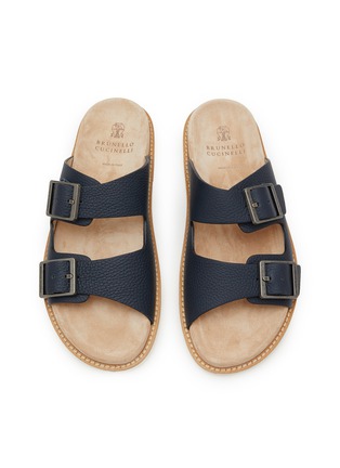 Detail View - Click To Enlarge - BRUNELLO CUCINELLI - Double Strap Leather Sandal
