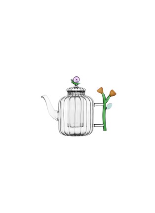 Main View - Click To Enlarge - ICHENDORF MILANO - Botanica Glass Snail and Amber Flower Optical Teapot